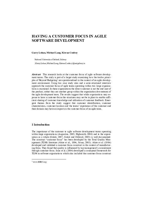 (PDF) Performance Management of Agile Software Development Teams