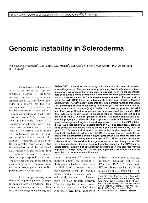 (PDF) Genomic instability in scleroderma