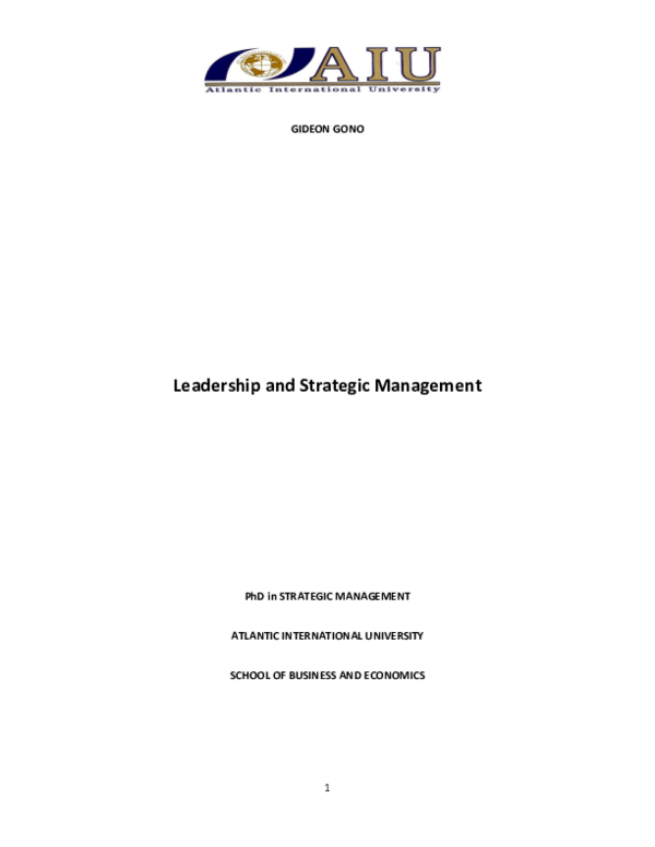 (PDF) Leadership and Strategic Management