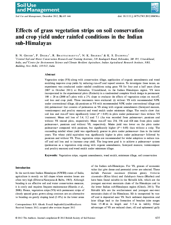 (PDF) Effects of grass vegetation strips on soil conservation and crop ...