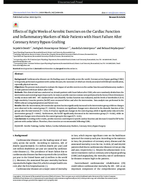 (PDF) Effects of Eight Weeks of Aerobic Exercises on the Cardiac ...