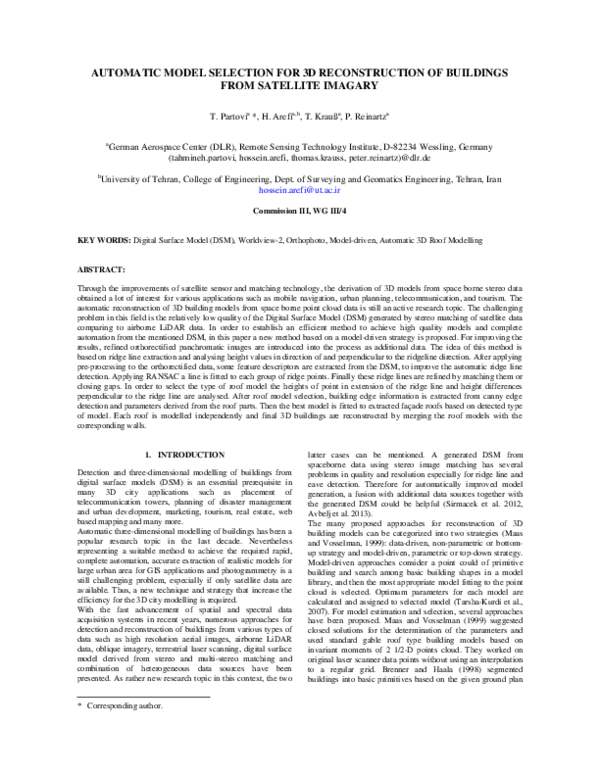 (PDF) Automatic Model Selection for 3d Reconstruction of Buildings from ...