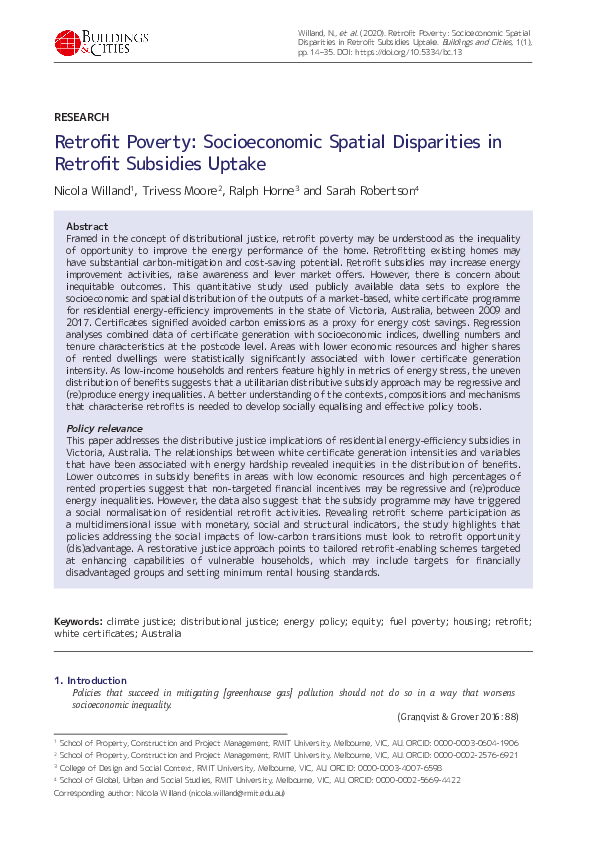 (PDF) Retrofit Poverty: Socioeconomic Spatial Disparities in Retrofit ...