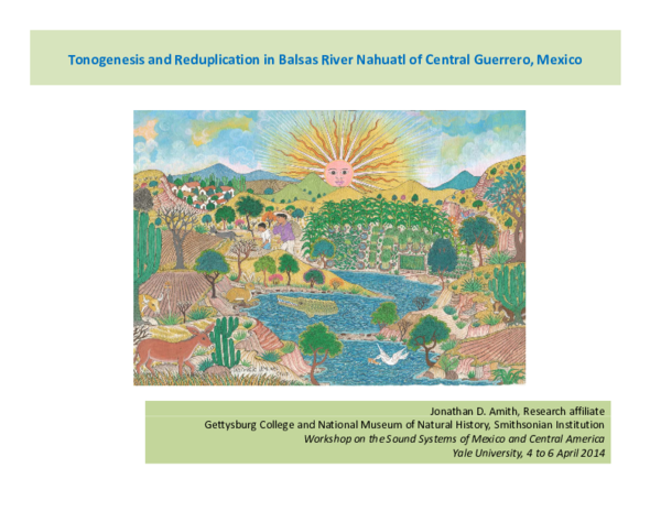 (PDF) Tonogenesis and Reduplication in Balsas River Nahuatl