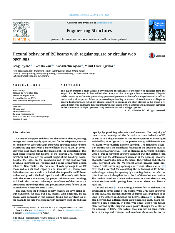 (PDF) Flexural behavior of RC beams with regular square or circular web ...