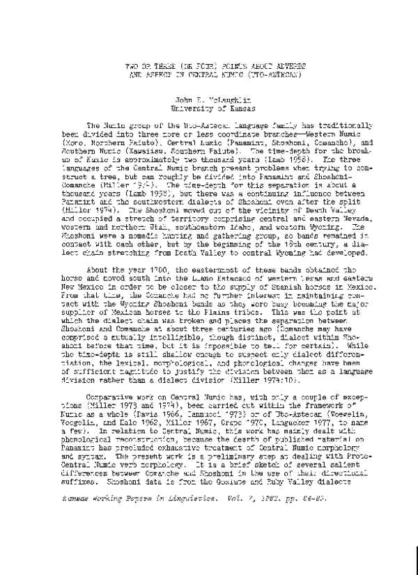(PDF) Two or Three (or Four) Points about Adverbs and Aspect in Central ...