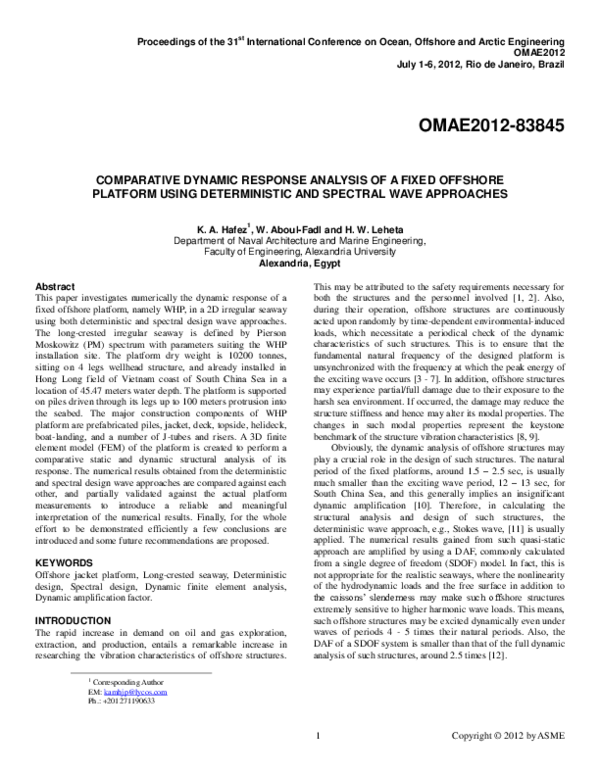 (PDF) Comparative dynamic response analysis of a fixed offshore ...