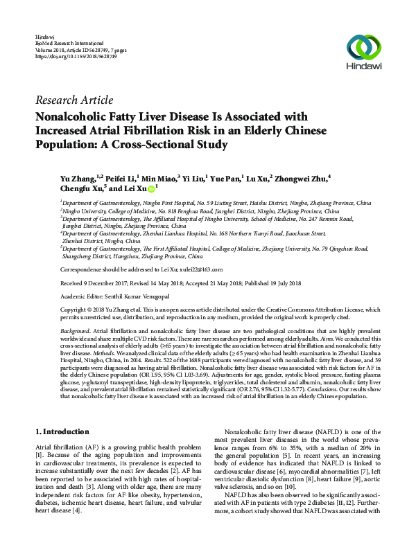 (PDF) Non-alcoholic fatty liver disease is associated with ...
