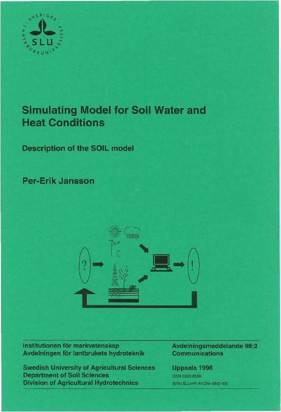 (PDF) Simulating model for soil water and heat conditions