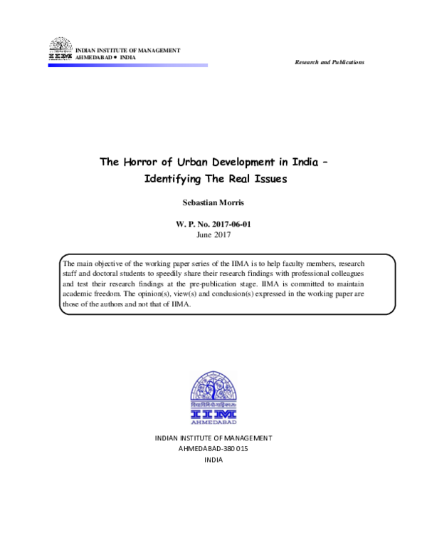  PDF The Horror Of Urban Development In India Identifying The Real 