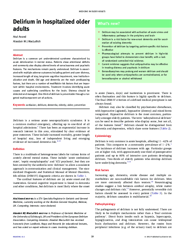 (PDF) Delirium in hospitalized older adults Atul Anand Academia.edu