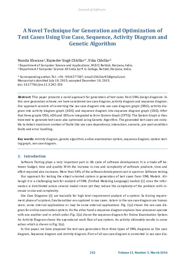 (PDF) A Novel Technique for Generation and Optimization of Test Cases ...