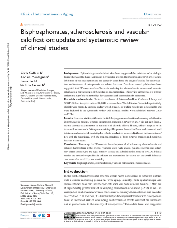 (PDF) Bisphosphonates, atherosclerosis and vascular calcification ...