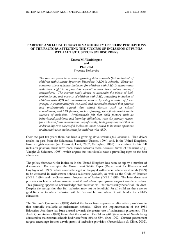 (PDF) Parents and local education authority officers perceptions of the ...