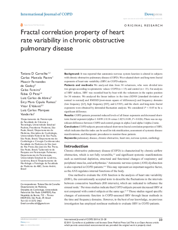 (PDF) Fractal correlation property of heart rate variability in chronic ...