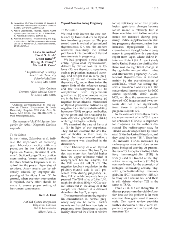 (PDF) Thyroid function during pregnancy