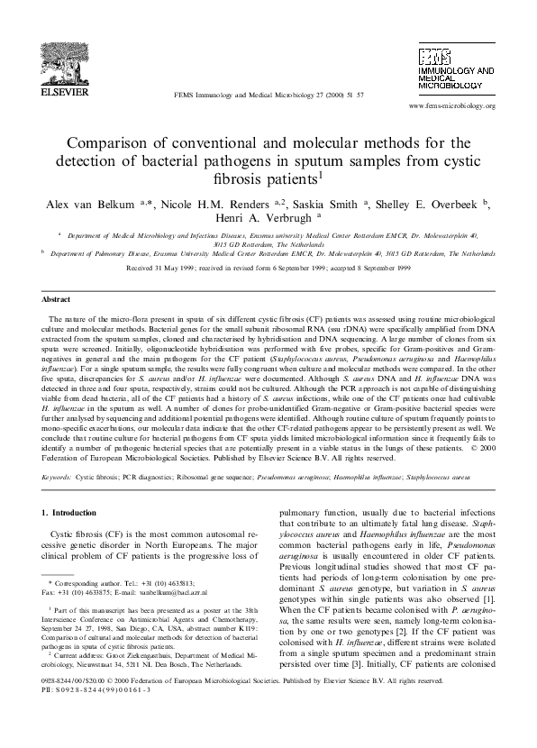 (PDF) Comparison of conventional and molecular methods for the ...