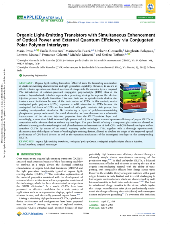 (PDF) Organic Light-Emitting Transistors with Simultaneous Enhancement ...