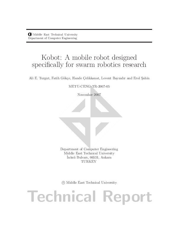 (PDF) Kobot: A mobile robot designed specifically for swarm robotics ...