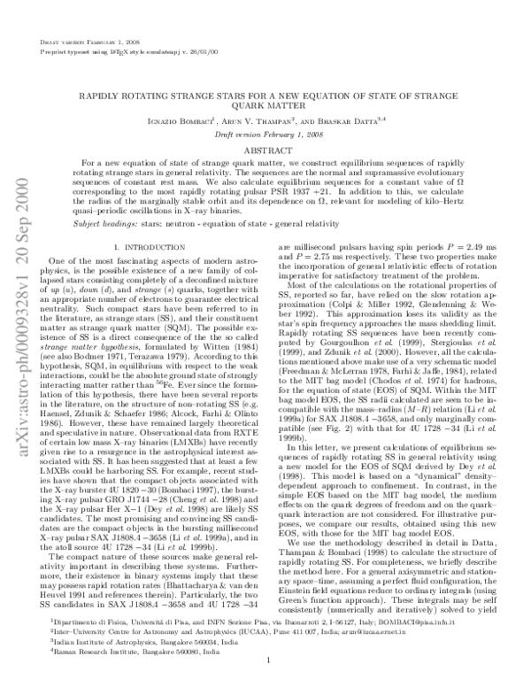 (PDF) Rapidly rotating strange stars for a new equation of state of ...