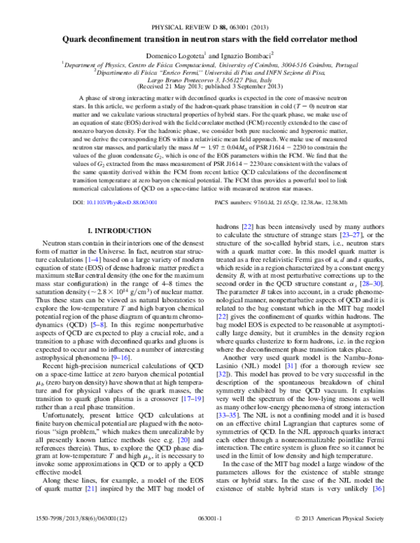 (PDF) Quark deconfinement transition in neutron stars with the field ...