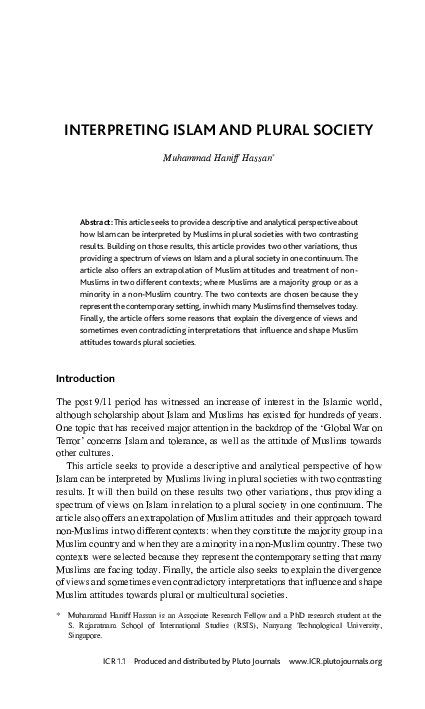 Plural society thesis image