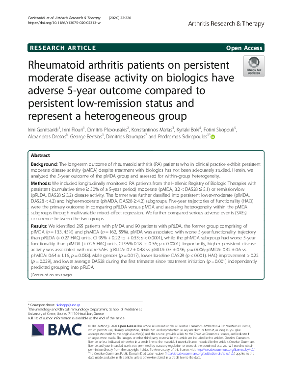(PDF) Rheumatoid arthritis patients on persistent moderate disease ...
