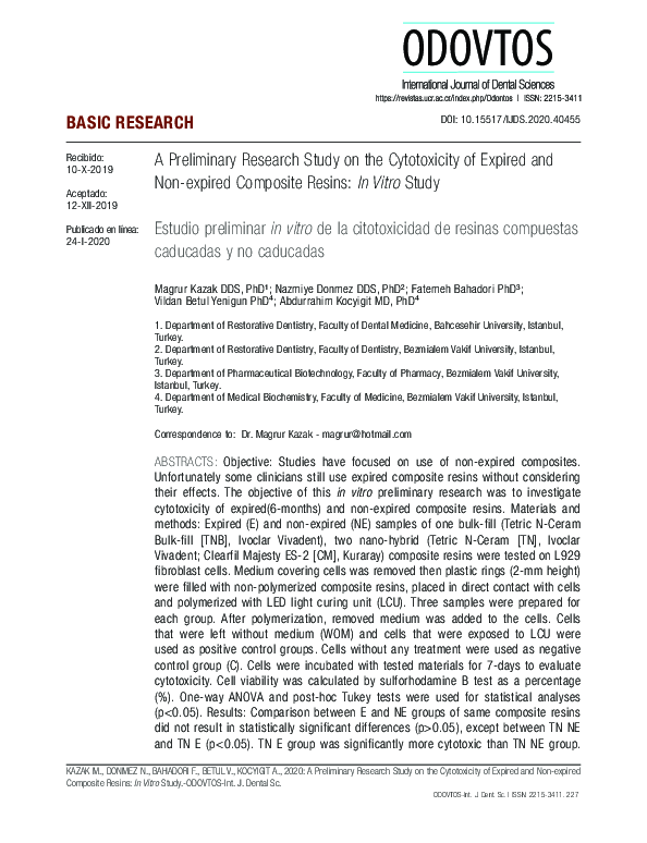(PDF) A Preliminary Research Study on the Cytotoxicity of Expired and ...