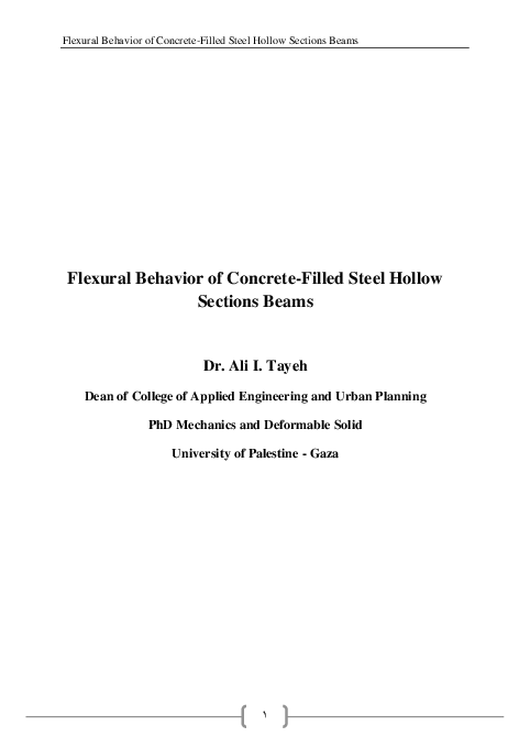 (PDF) Flexural Behavior of Concrete - Filled Steel Hollow Sections Beams
