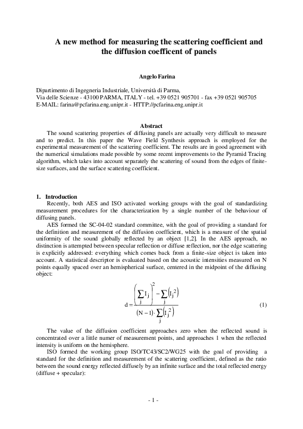 (PDF) A new method for measuring the scattering coefficient and the ...