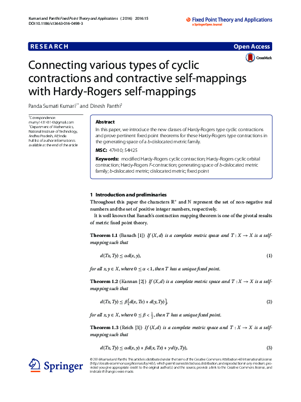 (PDF) Connecting various types of cyclic contractions and contractive ...
