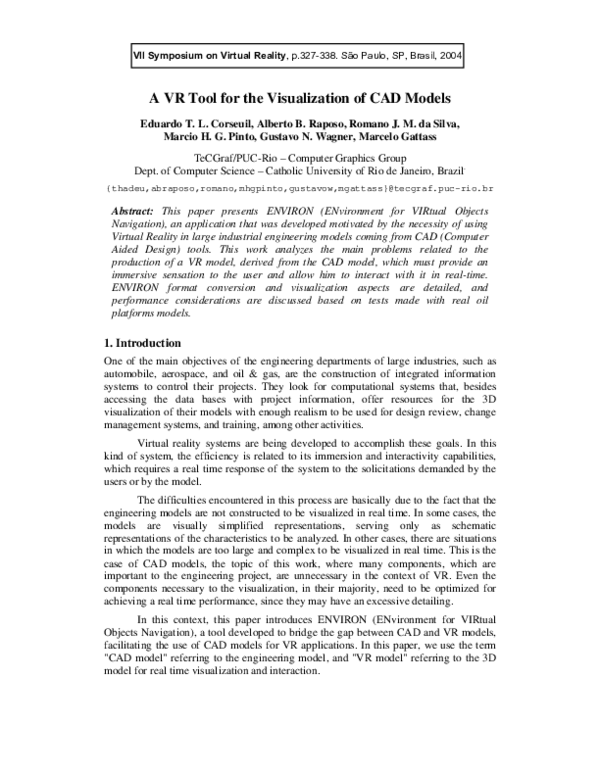 (PDF) A VR Tool for the Visualization of CAD Models