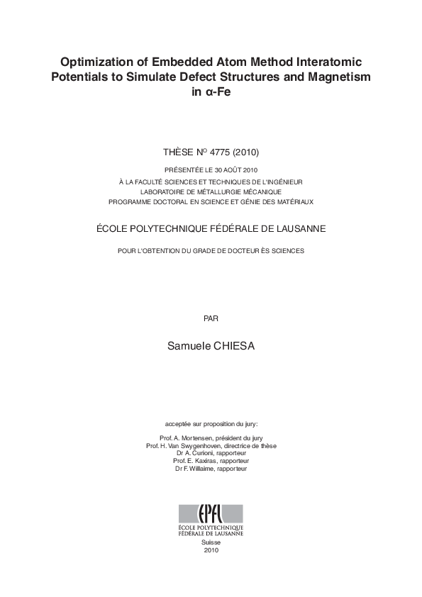 (PDF) Optimization of Embedded Atom Method Interatomic Potentials to ...