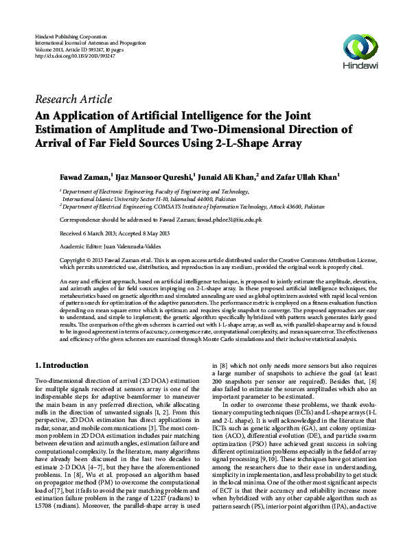 (PDF) An Application of Artificial Intelligence for the Joint ...