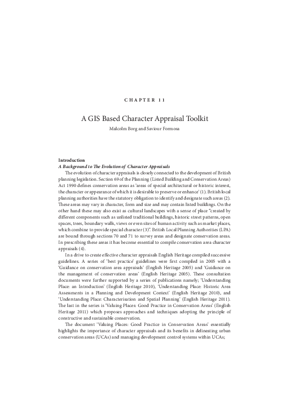 (PDF) A GIS Based Character Appraisal Toolkit
