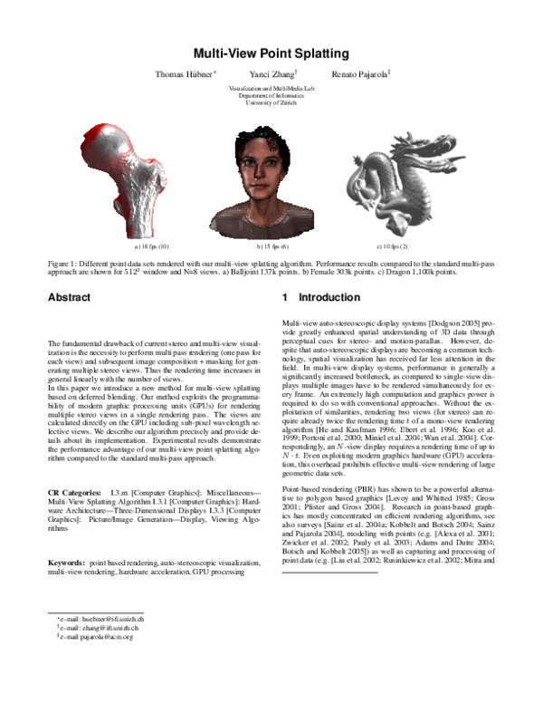 (PDF) Multi-view point splatting