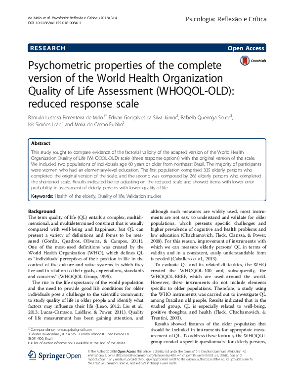 WORLD HEALTH ORGANIZATION QUALITY OF LIFE SCALE PDF visual data 4
