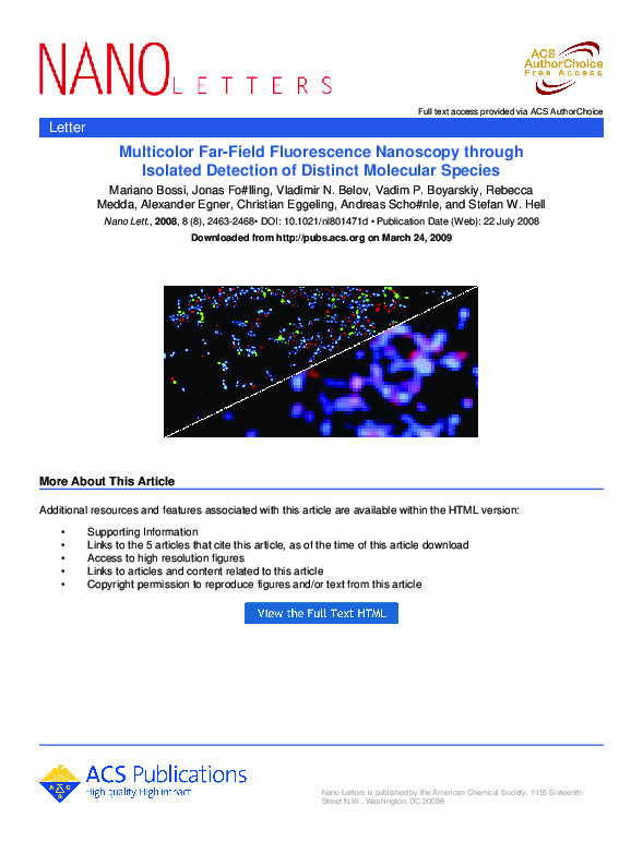 (PDF) Multicolor far-field fluorescence nanoscopy through isolated ...