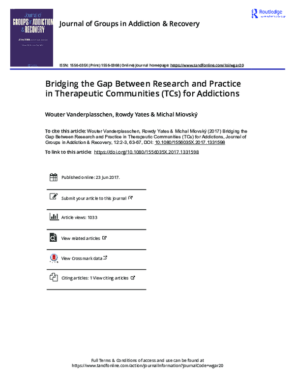 (PDF) Bridging the Gap Between Research and Practice in Therapeutic ...