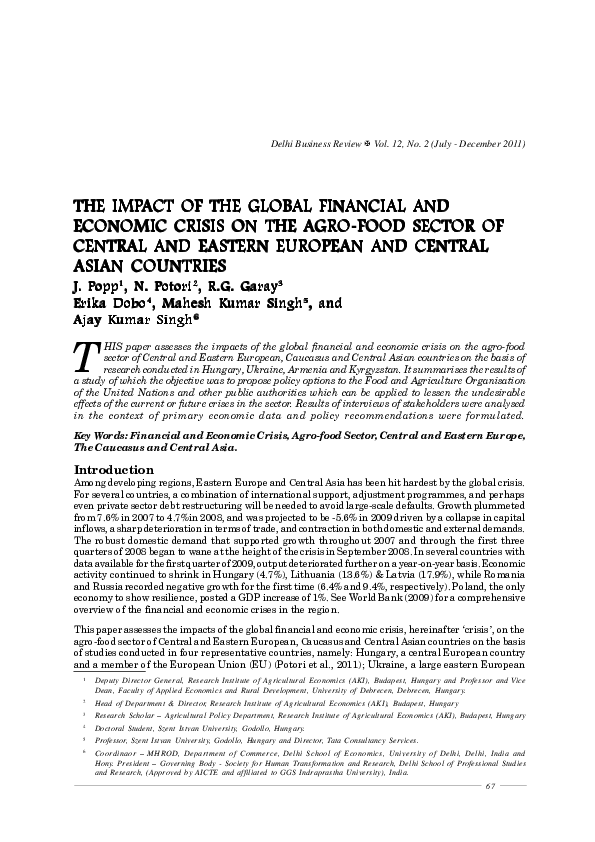 (PDF) The Impacts of Global Financial and Economic Crisis on African ...