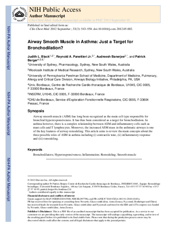 (PDF) Airway Smooth Muscle in Asthma
