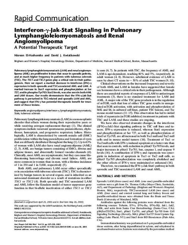 (PDF) Faculty of 1000 evaluation for Interferon-gamma-Jak-Stat ...