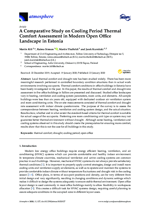 (PDF) A Comparative Study on Cooling Period Thermal Comfort Assessment ...