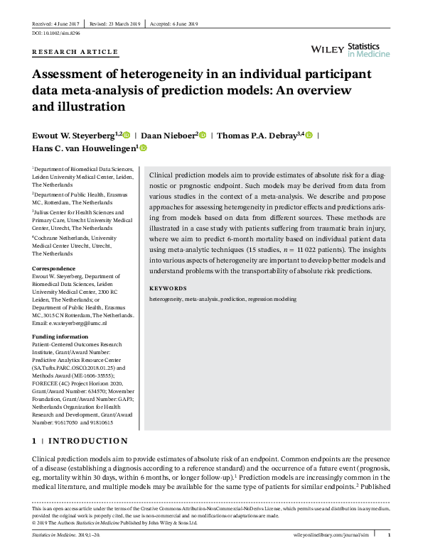(PDF) Assessment of heterogeneity in an individual participant data ...