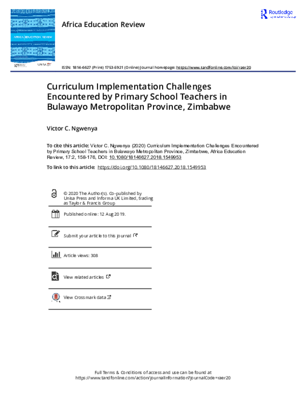 (PDF) Curriculum Implementation Challenges Encountered by Primary ...