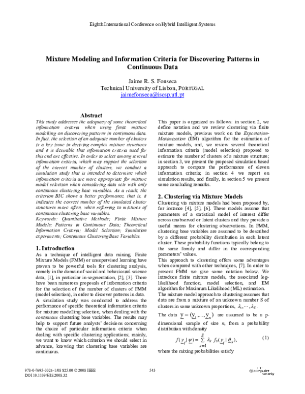 (PDF) Mixture modeling and information criteria for discovering ...