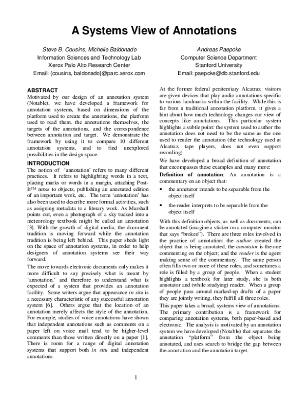 (PDF) A systems view of annotations