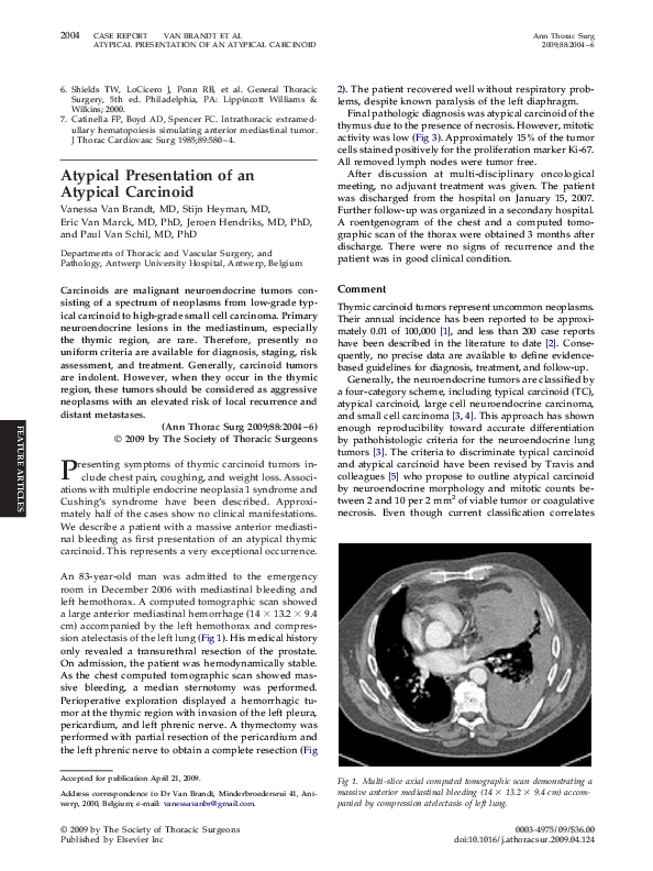 (PDF) Atypical Presentation of an Atypical Carcinoid