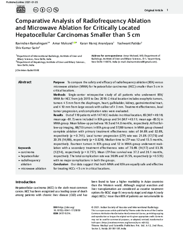 (PDF) Comparative Analysis of Radiofrequency Ablation and Microwave ...