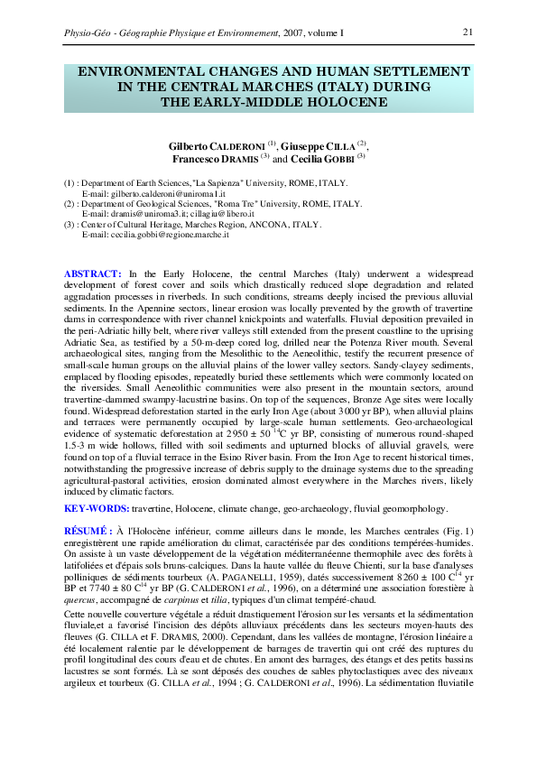 (PDF) Environmental changes and human settlement in the central Marches ...
